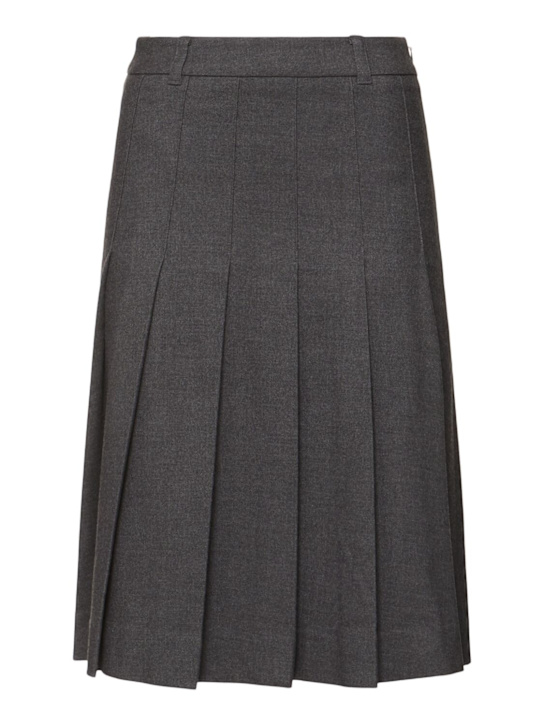 Dunst: Pleated flannel midi skirt - women_0 | Luisa Via Roma