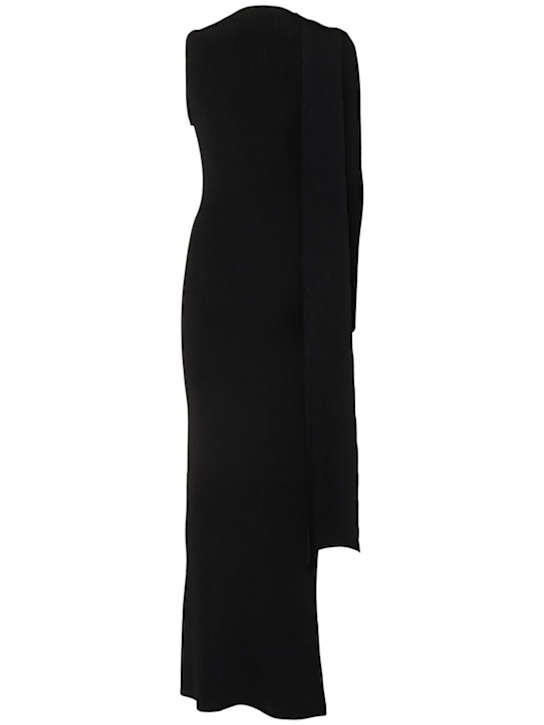 David Koma: Asymmetric knitted dress - Black - women_4 | Luisa Via Roma