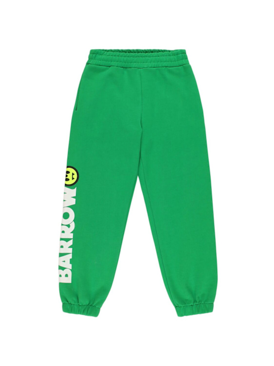Barrow: Printed logo cotton sweatpants - kids-boys_0 | Luisa Via Roma