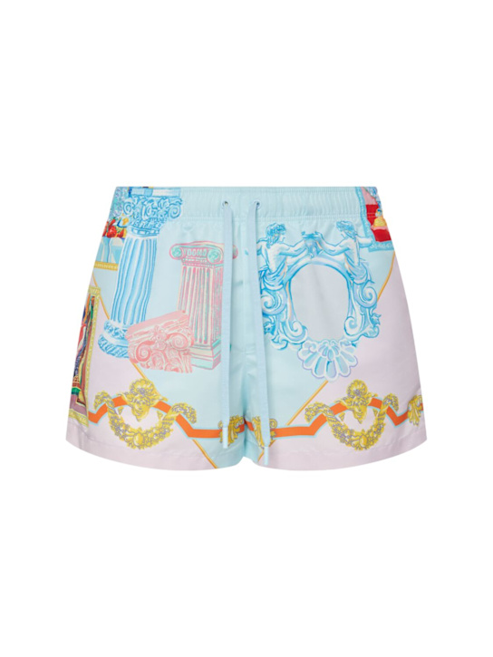 Versace: Printed nylon swim shorts - men_0 | Luisa Via Roma
