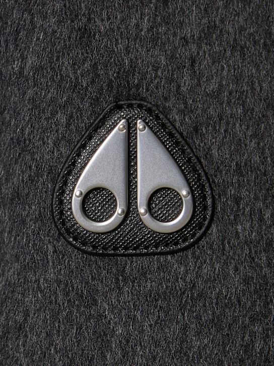 Moose Knuckles: Alder Df wool & cashmere bomber jacket - Charcoalw/Black - men_3 | Luisa Via Roma