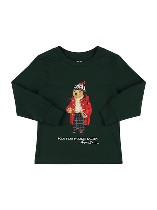 Polo Ralph Lauren: Langärmeliges T-Shirt aus Baumwolle mit Druck - kids-girls_0 | Luisa Via Roma