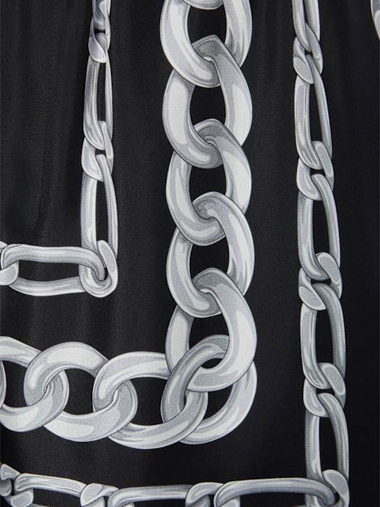 Versace: Medusa chain print silk twill shorts - Black/Silver - men_4 | Luisa Via Roma