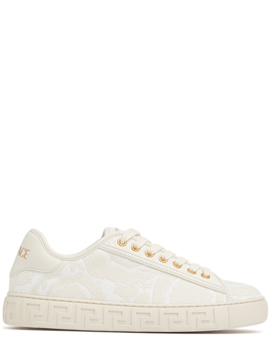 Versace: Barocco jacquard sneakers - women_0 | Luisa Via Roma