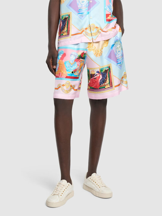 Versace: Barocco cotton sneakers - White - men_1 | Luisa Via Roma