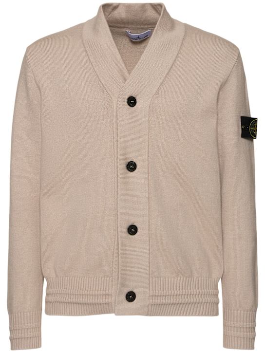 Stone Island: Stretch cotton cardigan - men_0 | Luisa Via Roma