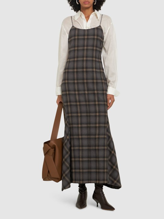 Our Legacy: Naiad plaid cotton long dress - women_1 | Luisa Via Roma