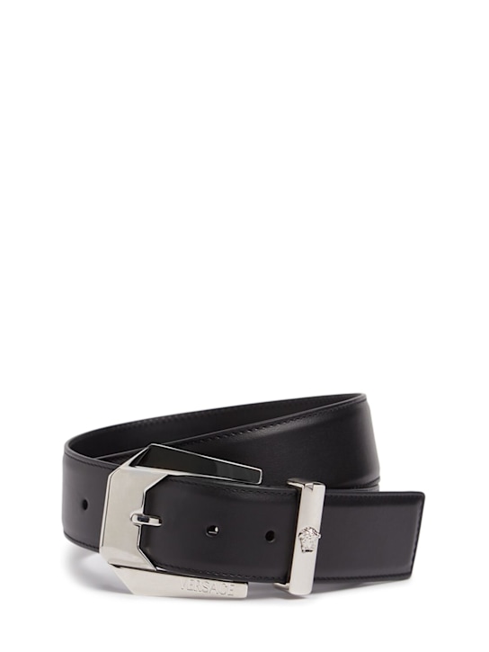Versace: 30mm leather belt - men_0 | Luisa Via Roma