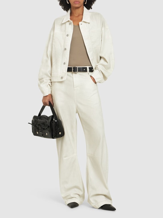 Entire Studios: Gem unisex wide leg straight jeans - women_1 | Luisa Via Roma