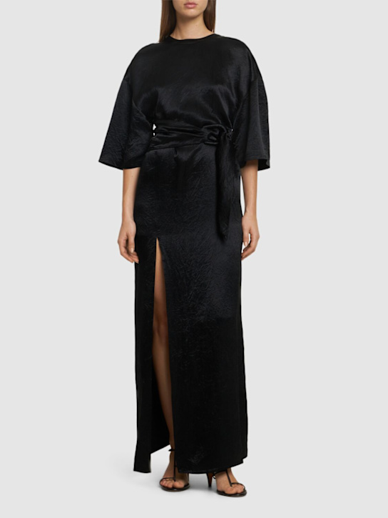 Nanushka: Maelys crinkled satin long dress - women_1 | Luisa Via Roma
