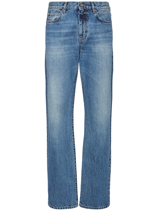 Versace: Stonewashed denim jeans - men_0 | Luisa Via Roma