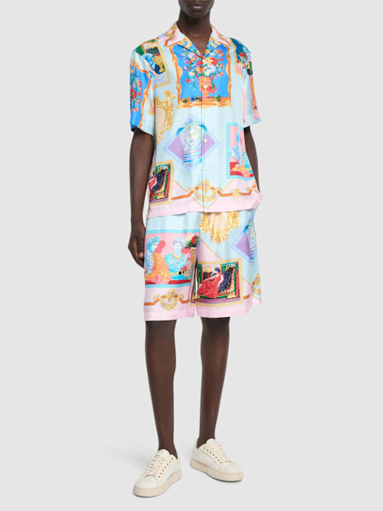 Versace: Versace gallery print silk twill shirt - men_1 | Luisa Via Roma