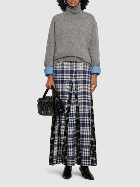 Our Legacy: Rebel plaid cotton maxi skirt - women_1 | Luisa Via Roma