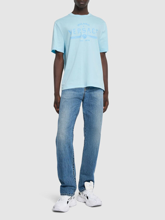 Versace: Compact cotton jersey t-shirt - men_1 | Luisa Via Roma