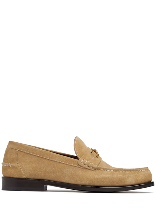 Versace: Suede loafers - men_0 | Luisa Via Roma