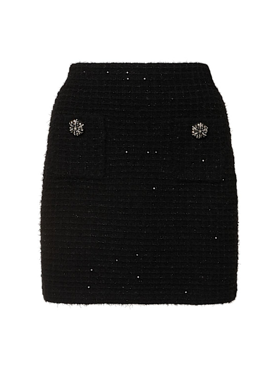 Self-portrait: Textured knit mini skirt - women_0 | Luisa Via Roma