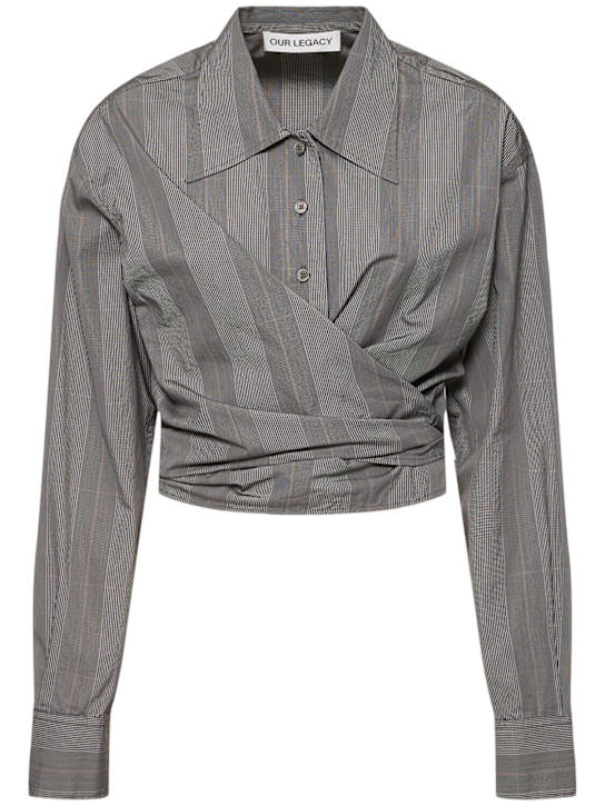 Our Legacy: Nannas cotton wrap shirt - women_0 | Luisa Via Roma