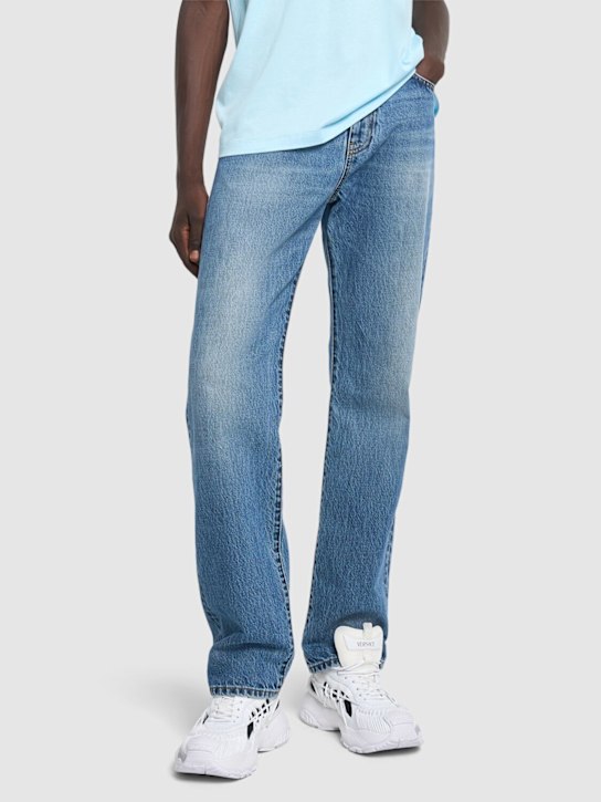 Versace: Leather sneakers - Optic White - men_1 | Luisa Via Roma