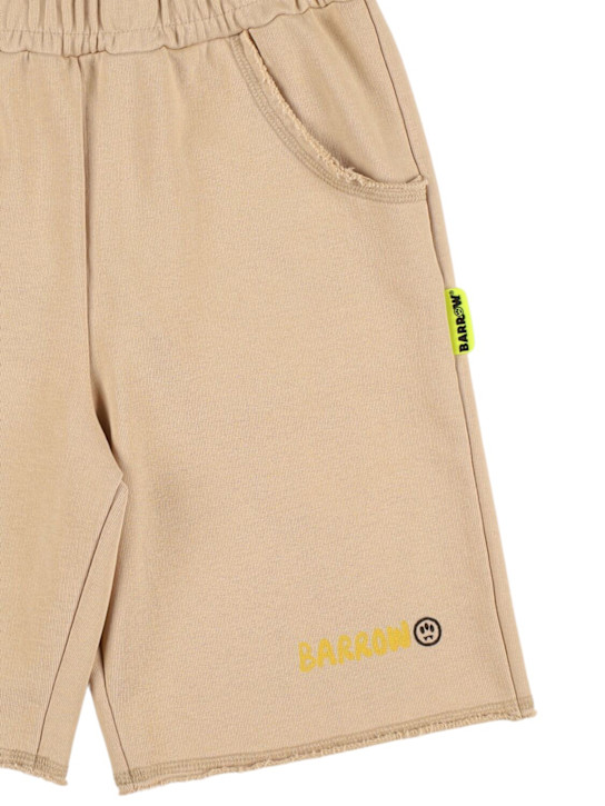 Barrow: ウォッシュ加工コットンスウェットショートパンツ - kids-boys_1 | Luisa Via Roma