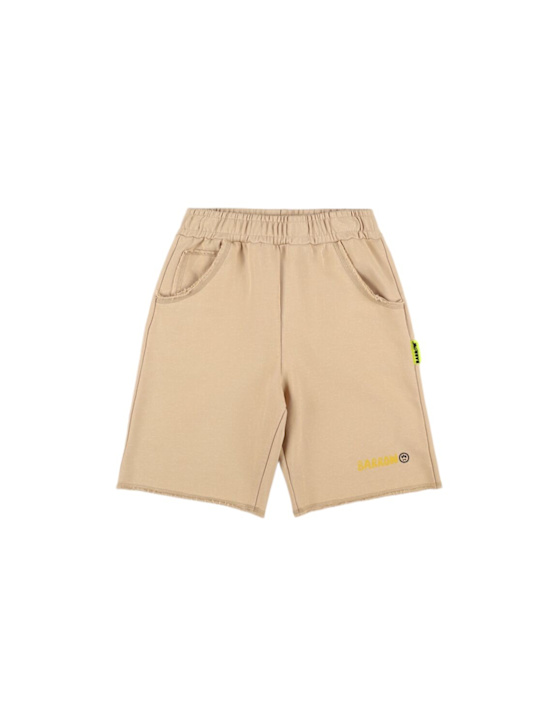 Barrow: ウォッシュ加工コットンスウェットショートパンツ - kids-boys_0 | Luisa Via Roma
