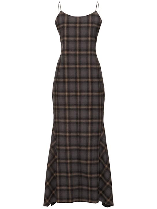 Our Legacy: Naiad plaid cotton long dress - women_0 | Luisa Via Roma