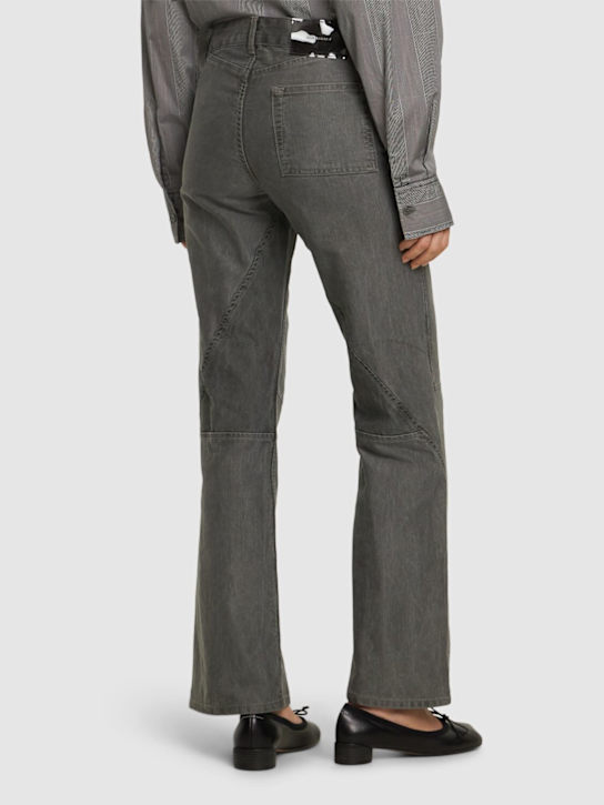 Our Legacy: Moto cotton bootcut jeans - Green - women_2 | Luisa Via Roma