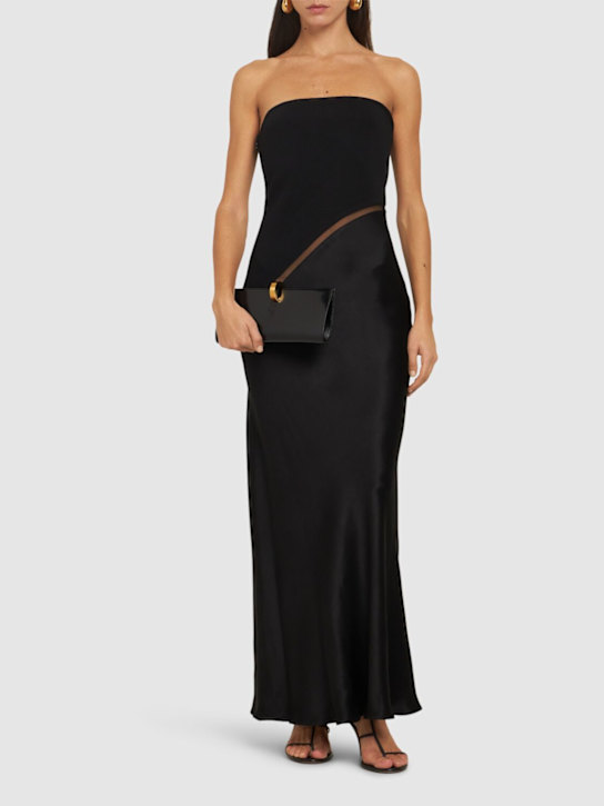 Gabriela Hearst: Chiki strapless silk satin long dress - Black - women_1 | Luisa Via Roma