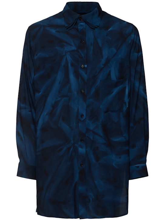 Yohji Yamamoto: A-Placket triple collar viscose shirt - men_0 | Luisa Via Roma