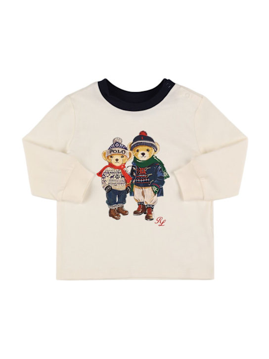 Polo Ralph Lauren: T-shirt manica lunga in cotone stampato - kids-girls_0 | Luisa Via Roma