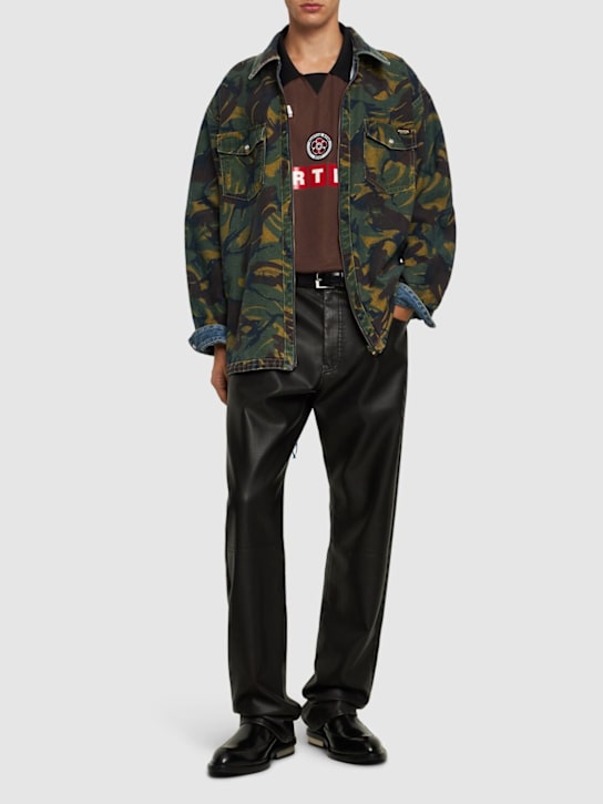 Martine Rose: Reversible camo & denim shirt jacket - men_1 | Luisa Via Roma