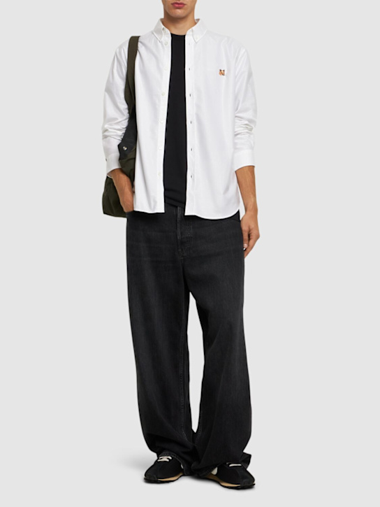 Maison Kitsuné: Mini Fox head classic shirt - men_1 | Luisa Via Roma