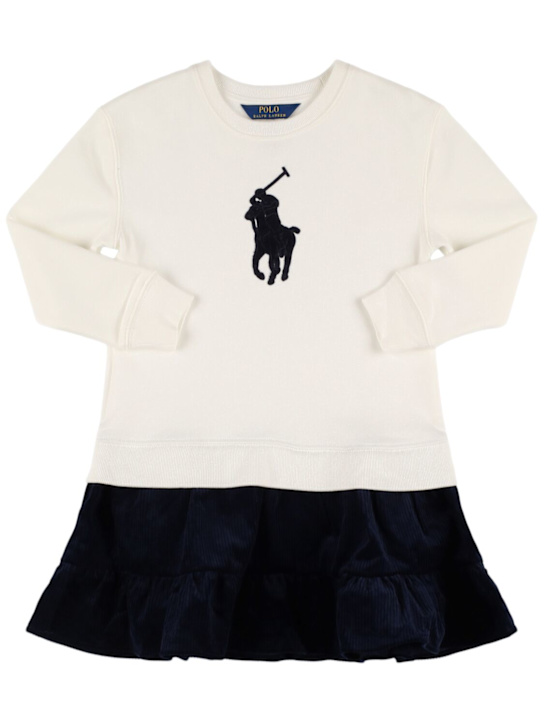 Polo Ralph Lauren: Vestito in jersey di misto cotone con logo - kids-girls_0 | Luisa Via Roma