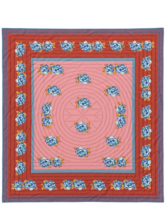 LISA CORTI: Double Peonia quilted muslin throw - ecraft_0 | Luisa Via Roma