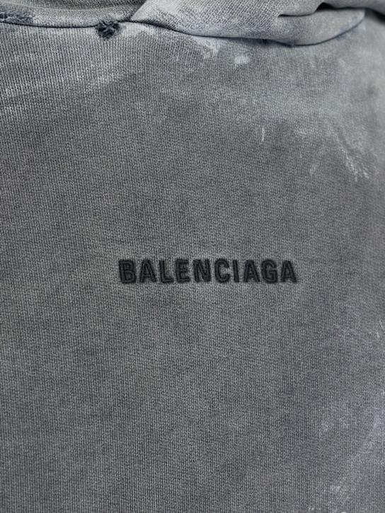 Balenciaga: Vintage washed cotton hoodie - Washed Black - men_4 | Luisa Via Roma