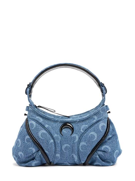 Marine Serre: Moon Laser Futura denim mini bag - women_0 | Luisa Via Roma