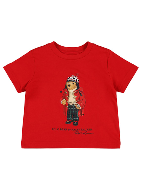 Polo Ralph Lauren: T-shirt in jersey di cotone stampato - kids-girls_0 | Luisa Via Roma