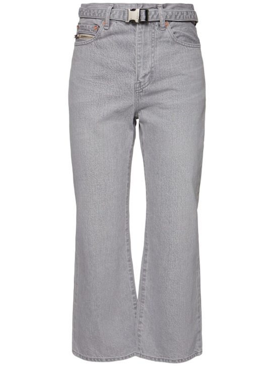 Sacai: Boot cut denim jeans - Grey - women_0 | Luisa Via Roma