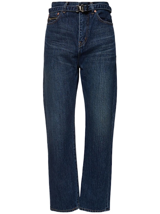 Sacai: Straight denim jeans - Blue - women_0 | Luisa Via Roma