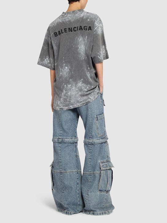 Balenciaga: Vintage washed cotton t-shirt - Washed Black - women_1 | Luisa Via Roma