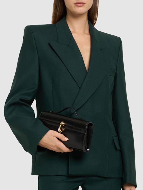 Savette: Symmetry brushed leather pochette - women_1 | Luisa Via Roma