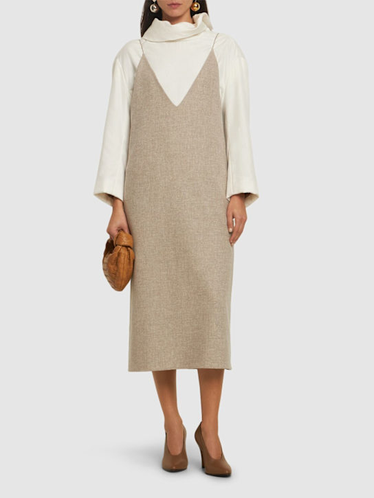 Carven: Wool midi dress - Oat - women_1 | Luisa Via Roma