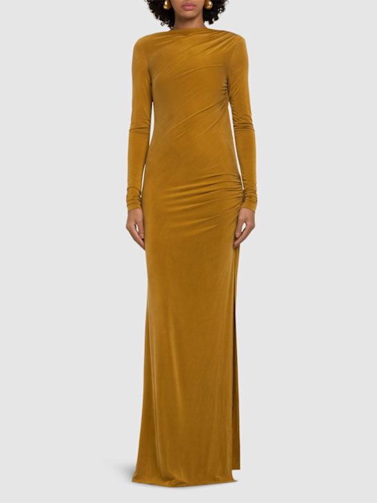 The Andamane: Sophie suede-touch jersey long dress - women_1 | Luisa Via Roma