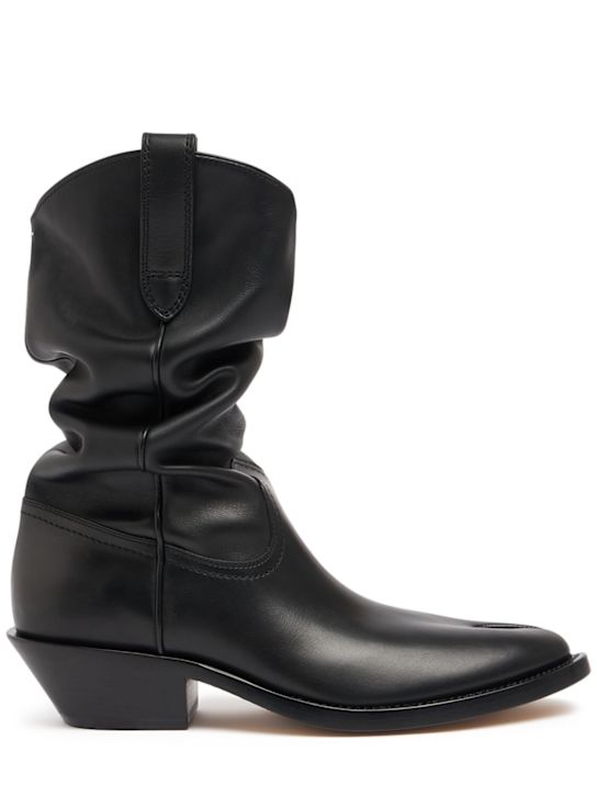 Maison Margiela: 55mm Tabi leather western ankle boots - women_0 | Luisa Via Roma