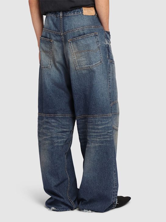 Balenciaga: 棉质牛仔阔腿裤 - Whisker - men_2 | Luisa Via Roma