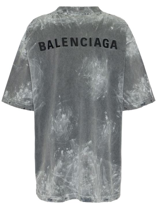Balenciaga: Vintage washed cotton t-shirt - Washed Black - women_3 | Luisa Via Roma