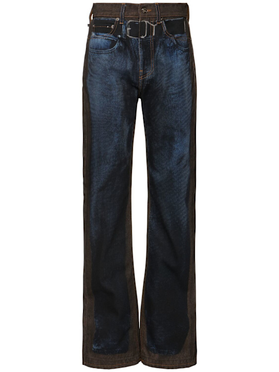 Y/PROJECT: Trompe l'oeil high rise straight jeans - women_0 | Luisa Via Roma