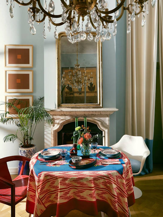 LISA CORTI: Nina Rose Blue テーブルクロス - ecraft_1 | Luisa Via Roma