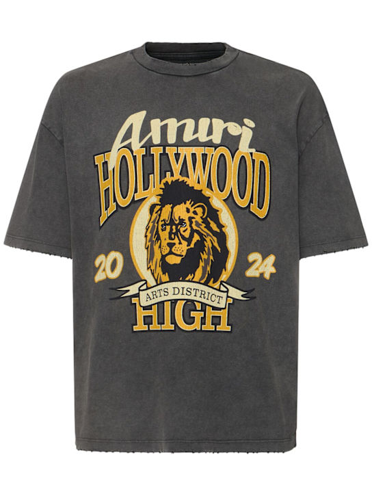 Amiri: High Lion Skater t-shirt - Washed Black - men_0 | Luisa Via Roma