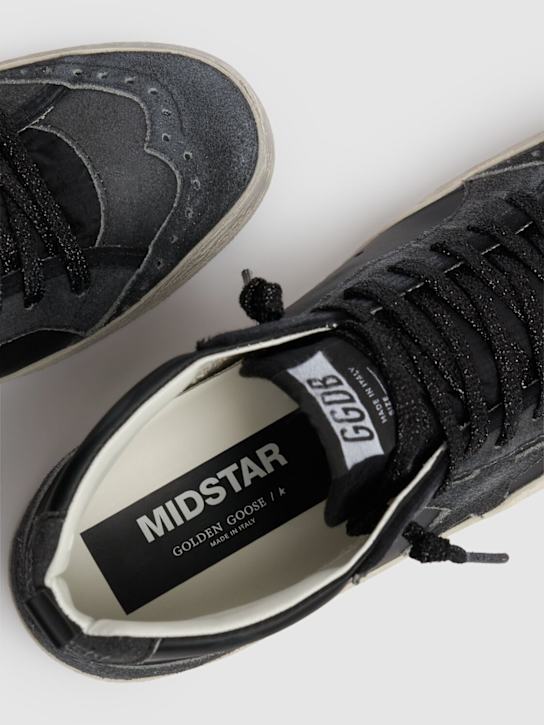 Golden Goose: 20毫米Mid Star皮革运动鞋 - 黑色 - women_4 | Luisa Via Roma