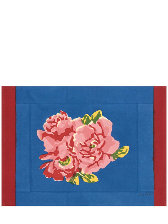 LISA CORTI: Nina Rose Blue set of 2 placemats - ecraft_0 | Luisa Via Roma